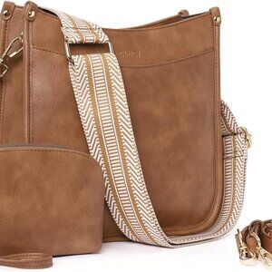 Purses for Women, Vegen Leather Crossbody Bags for Woman Trendy, 2PCS Hobo Handb